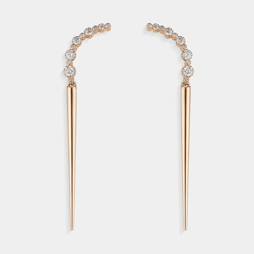 Crivelli Jewelry - 18KT YELLOW GOLD DANGLE SPIKE EARRINGS | Manfredi Jewels
