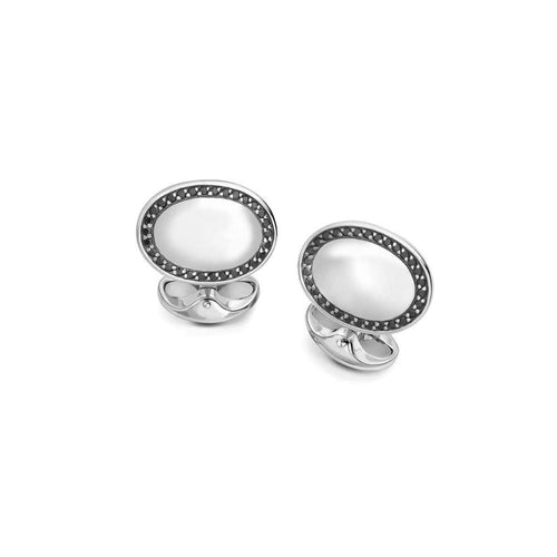 Deakin & Francis Accessories - Sterling Silver Black Spinel Cufflinks | Manfredi Jewels