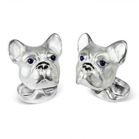 Sterling Silver French Bulldog Cufflinks