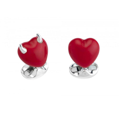Deakin & Francis Accessories - Sterling Silver Good Bad Heart Cufflinks | Manfredi Jewels