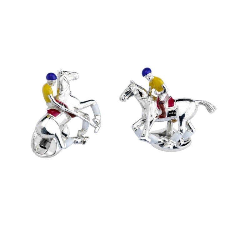Deakin & Francis Accessories - Sterling Silver Polo Rider & Pony Enamel Cufflinks | Manfredi Jewels