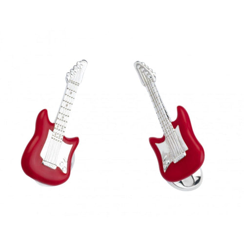 Deakin & Francis Accessories - Sterling Silver Red Guitar Cufflinks | Manfredi Jewels