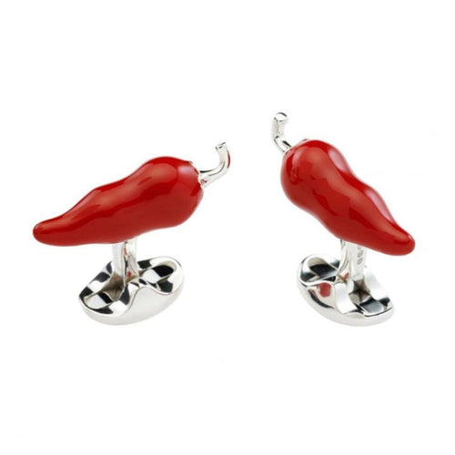 Deakin & Francis Accessories - Sterling Silver Red Hot Pepper Cufflinks | Manfredi Jewels