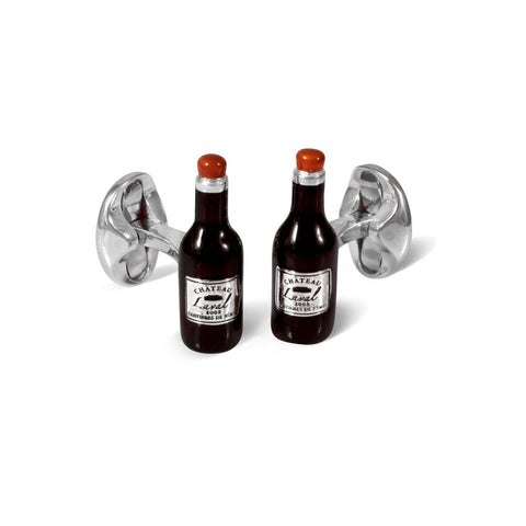 Sterling Silver Wine Bottle Cufflinks