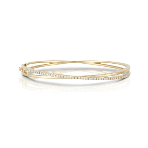 Doves Jewelry - 18k Yellow Gold Diamond Bangle | Manfredi Jewels