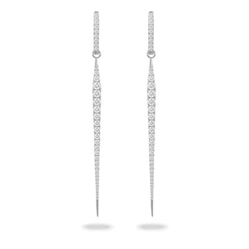 Doves Jewelry - 18KT WHITE GOLD DIAMOND MATCHSTICK EARRINGS | Manfredi Jewels