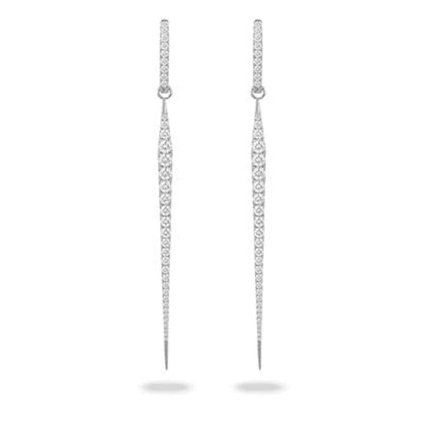 18KT WHITE GOLD DIAMOND MATCHSTICK EARRINGS