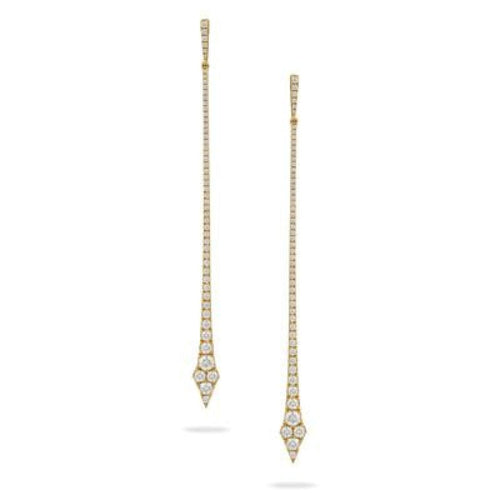 Doves Jewelry - 18KT YELLOW GOLD AND DIAMONDS DROP MATCHSTICK EARRINGS | Manfredi Jewels