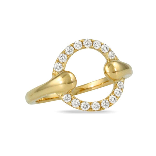 Doves Jewelry - 18KT Yellow Gold Equestrian Ring with Diamonds | Manfredi Jewels