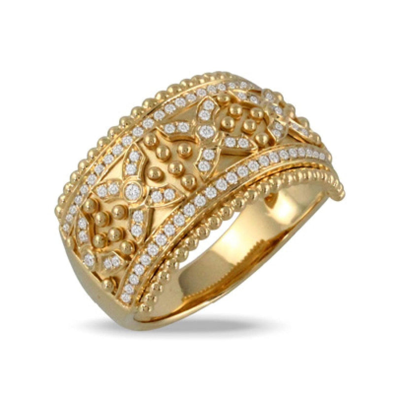 Doves Jewelry - Byzantine 18K Yellow Gold Diamond Ring | Manfredi Jewels