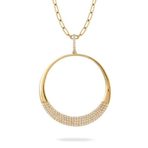 Doves Jewelry - FIBONACCI 14K YELLOW GOLD DIAMOND PENDANT WITH BALE | Manfredi Jewels