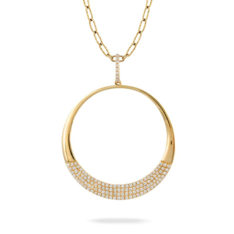 Doves Jewelry - FIBONACCI 14K YELLOW GOLD DIAMOND PENDANT WITH DIAMOND BALE | Manfredi Jewels