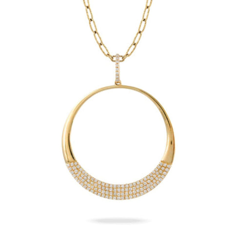 FIBONACCI 14K YELLOW GOLD DIAMOND PENDANT WITH DIAMOND BALE