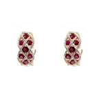 Estate Jewelry Estate Jewelry - 14K Rose Gold Diamond and Ruby Earrings | Manfredi Jewels