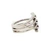 Estate Jewelry - 14K White Gold 3 Diamond Bezel Ring | Manfredi Jewels