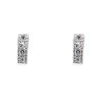 Estate Jewelry Estate Jewelry - 14K White Gold Diamond and Blue Topaz Hoop Earrings | Manfredi Jewels