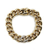 Estate Jewelry - 14K YELLOW GOLD CURB CHAIN DIAMOND BRACELET | Manfredi Jewels
