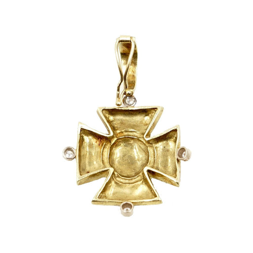 Estate Jewelry - 14K Yellow Gold Maltese Cross Pendant | Manfredi Jewels