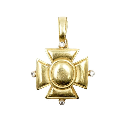 Estate Jewelry - 14K Yellow Gold Maltese Cross Pendant | Manfredi Jewels
