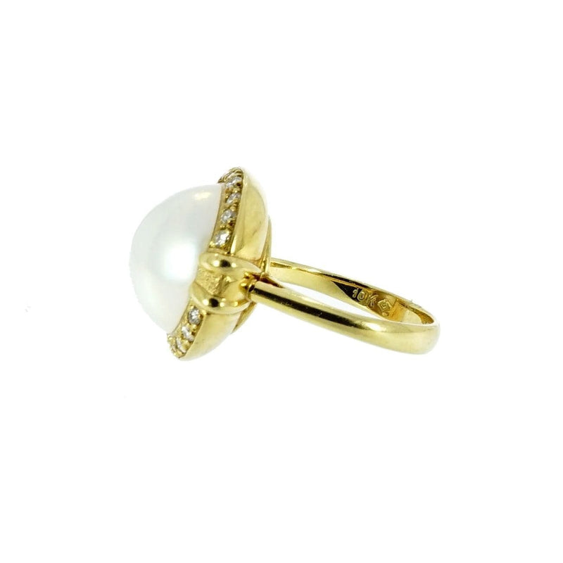 Estate Jewelry - 14K Yellow Gold Mobe Pearl Ring | Manfredi Jewels