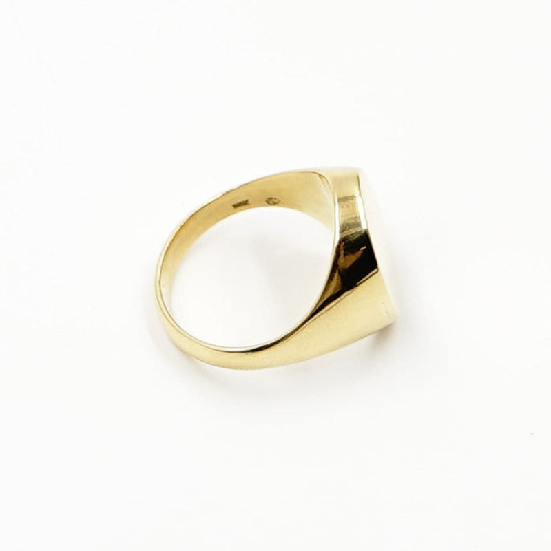 Estate Jewelry - 14K Yellow Gold Oval Signet Ring | Manfredi Jewels