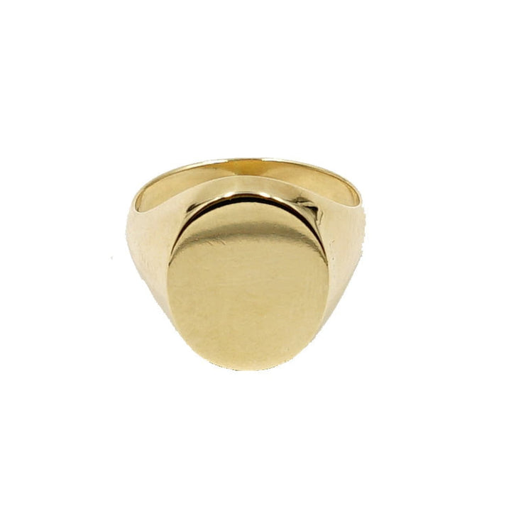 Estate Jewelry Estate Jewelry - 14K Yellow Gold Oval Signet Ring | Manfredi Jewels