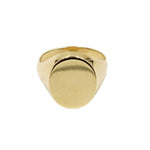 Estate Jewelry - 14K Yellow Gold Oval Signet Ring | Manfredi Jewels