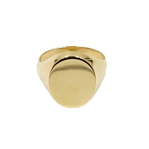 14K Yellow Gold Oval Signet Ring