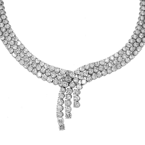 18k 73ct White Gold Diamond Necklace