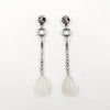 Estate Jewelry Estate Jewelry - 18K White Gold Diamond Art Deco Moonstone Drop Earrings | Manfredi Jewels
