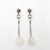 Estate Jewelry Estate Jewelry - 18K White Gold Diamond Art Deco Moonstone Drop Earrings | Manfredi Jewels