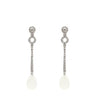 Estate Jewelry Estate Jewelry - 18K White Gold Diamond Art Deco Moonstone Drop Earrings | Manfredi Jewels