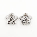 Estate Jewelry - 18k White Gold Diamond Cluster Earrings | Manfredi Jewels