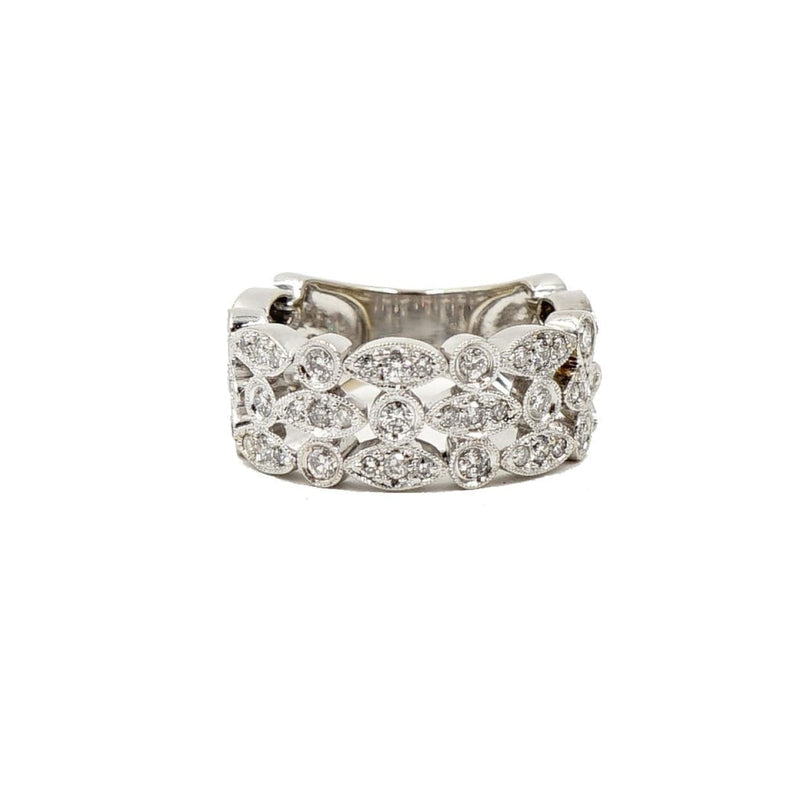 Estate Jewelry Estate Jewelry - 18K White Gold Diamond Flex Ring | Manfredi Jewels