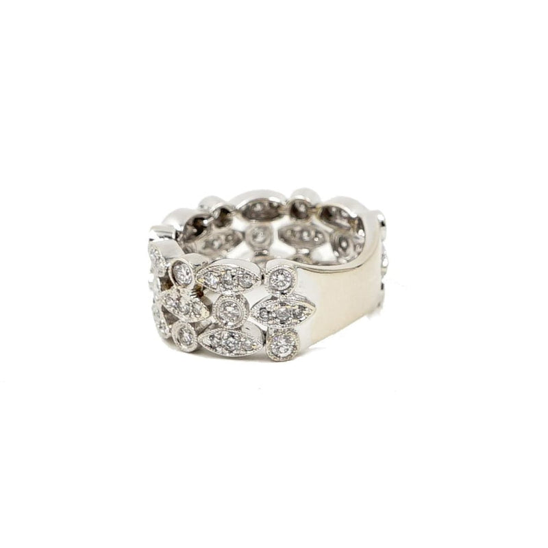 Estate Jewelry Estate Jewelry - 18K White Gold Diamond Flex Ring | Manfredi Jewels