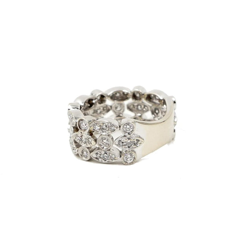 Estate Jewelry - 18K White Gold Diamond Flex Ring | Manfredi Jewels