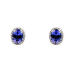 Estate Jewelry - 18k White Gold Diamond Oval Earrings | Manfredi Jewels
