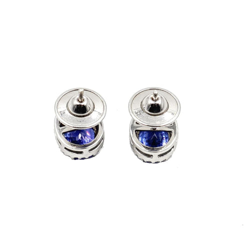 Estate Jewelry - 18k White Gold Diamond Oval Earrings | Manfredi Jewels
