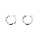 Estate Jewelry - 18K White Gold Diamond Pave Hoop Earrings | Manfredi Jewels