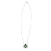 Estate Jewelry - 18K White Gold Green Tourmaline Drop Diamond Pendant | Manfredi Jewels