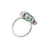 Estate Jewelry Estate Jewelry - 18k White Gold Pear Emerald Ring | Manfredi Jewels