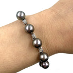 Estate Jewelry - 18K White Gold Pearls & Diamond Bracelet | Manfredi Jewels