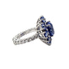 Estate Jewelry - 18k White Gold Sapphire Floral Ring | Manfredi Jewels