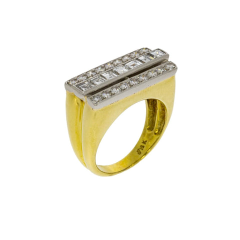 18K Yellow Gold Art Deco style Diamond Ring