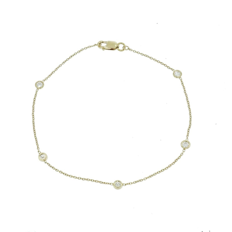 Estate Jewelry - 18K Yellow gold Diamond By The Yard Bracelet | Manfredi Jewels