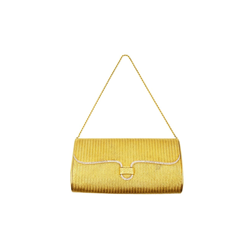 Estate Jewelry - 18K Yellow Gold & Diamond Clutch Bag | Manfredi Jewels