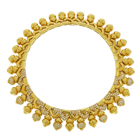 18k Yellow Gold & Diamond Necklace