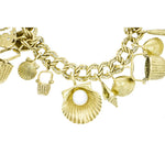 Estate Jewelry - 18K Yellow Gold Diana Kim England Charm Bracelet with 18 charms | Manfredi Jewels