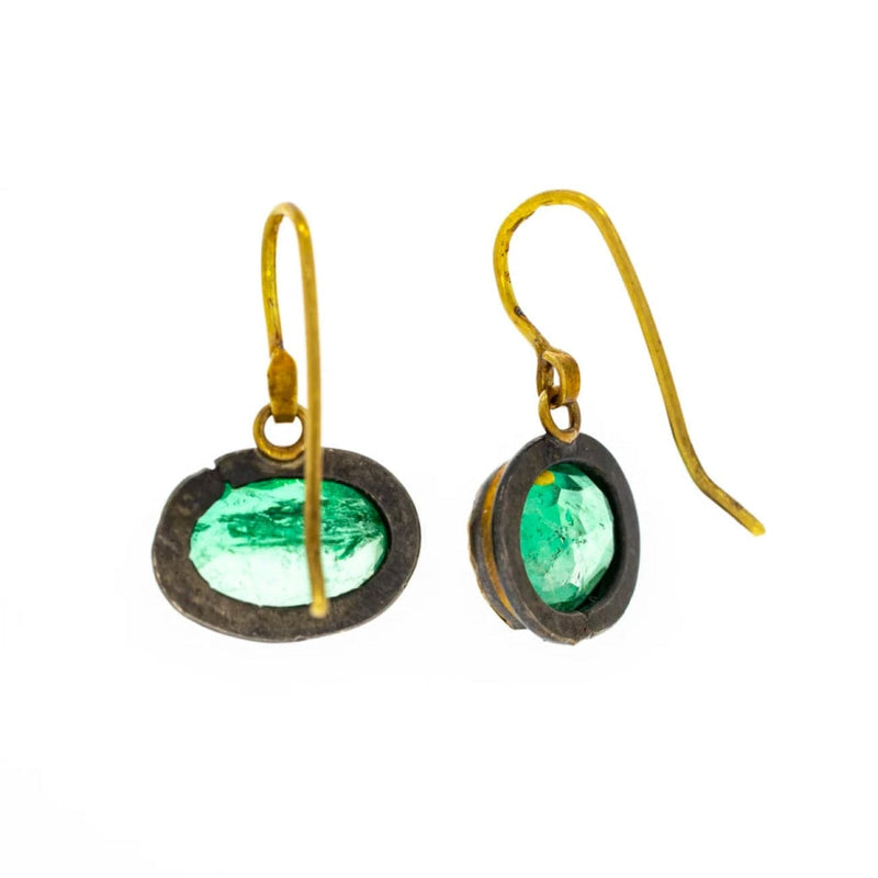 Estate Jewelry - 18K Yellow Gold Emerald Earrings | Manfredi Jewels