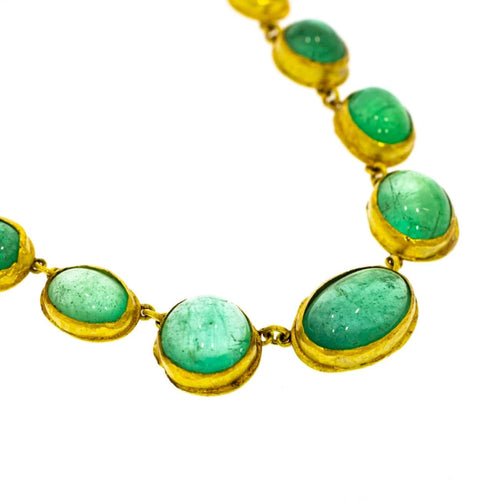 Estate Jewelry - 18K Yellow Gold Emerald Necklace | Manfredi Jewels